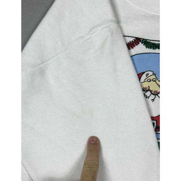Vintage 90s Santa Christmas Shoebox Sz XL Crewneck Sweatshirt Delta Tag Made USA - Picture 10 of 10